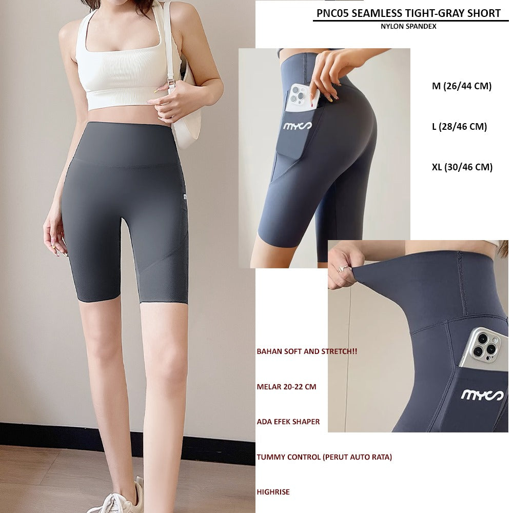 Celana Pendek Olahraga Wanita Soft Stretch (PNC05 SEAMLESS TIGHT SHORT)