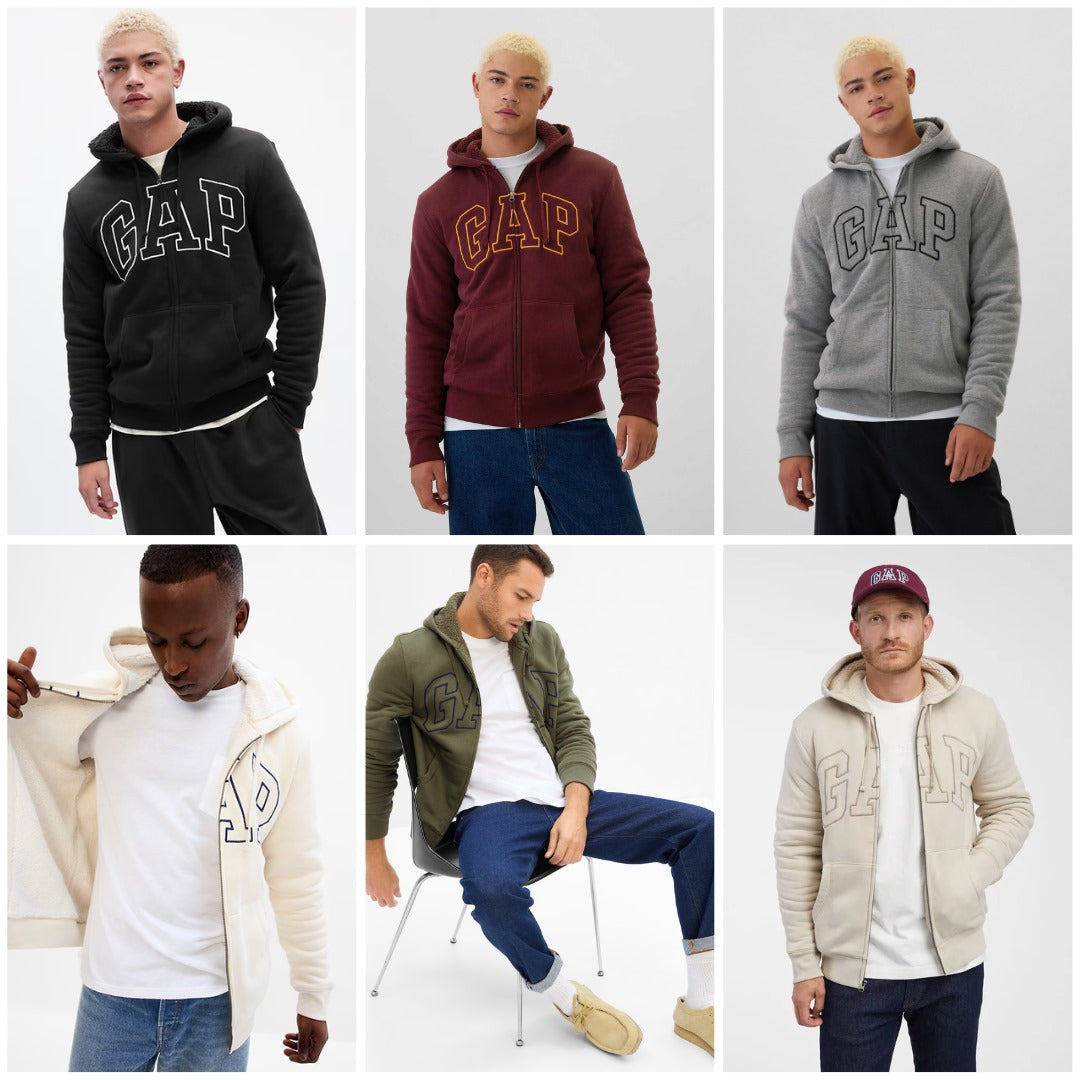Jacket Hoodie Pria Lengan Panjang (GPJ395 SHERPA ZIP HOOD)