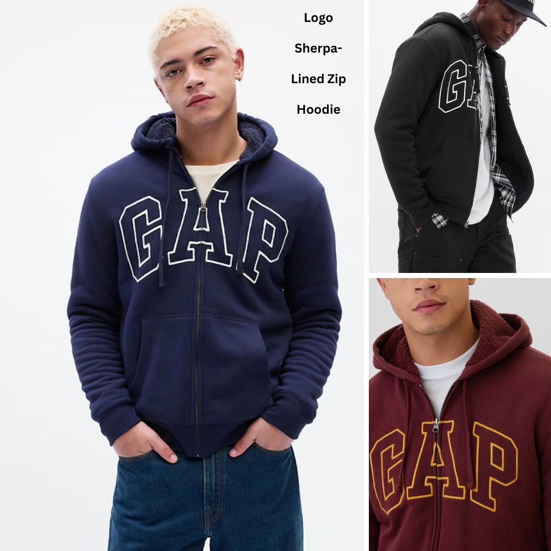 Jacket Hoodie Pria Lengan Panjang (GPJ395 SHERPA ZIP HOOD)