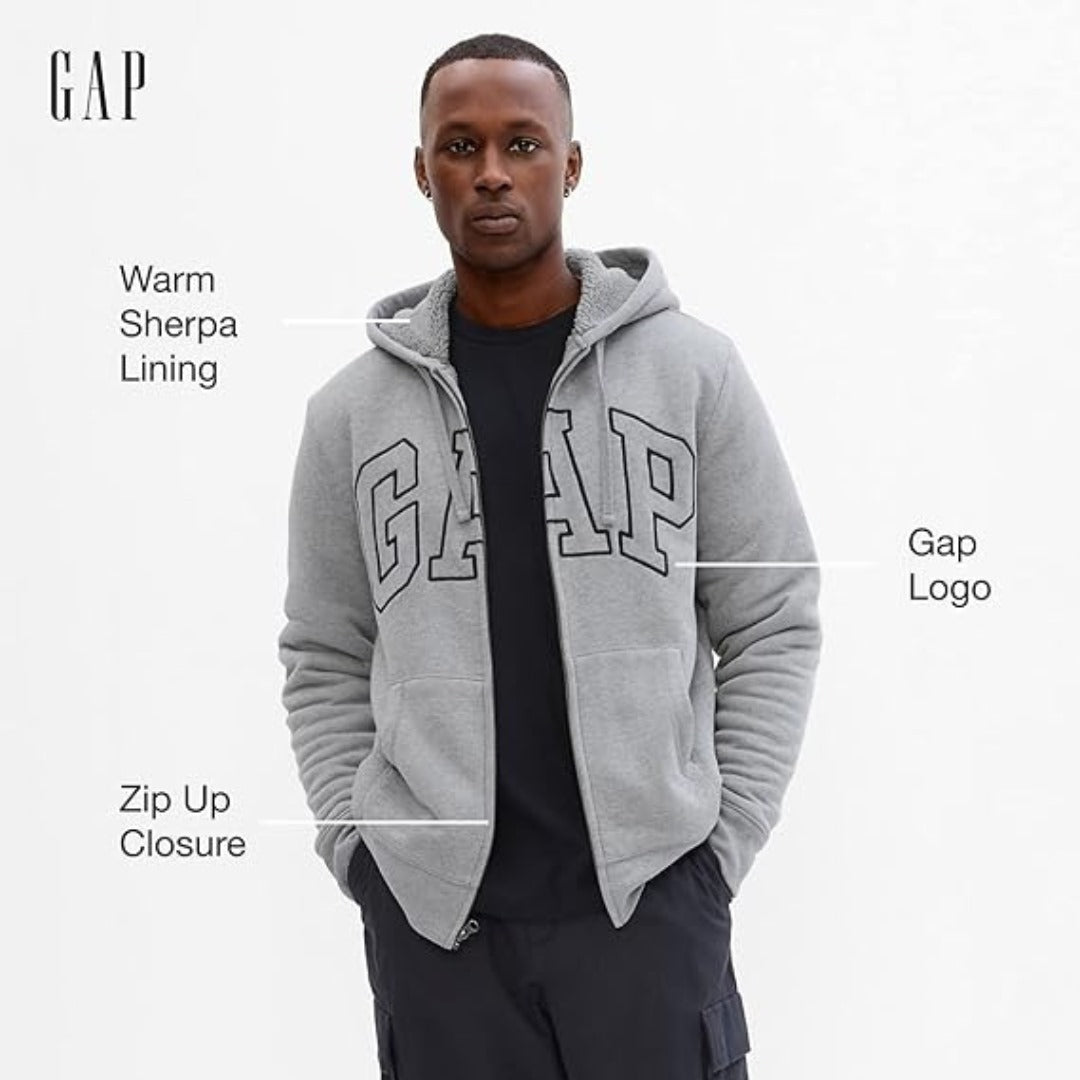 Jacket Hoodie Pria Lengan Panjang (GPJ395 SHERPA ZIP HOOD)