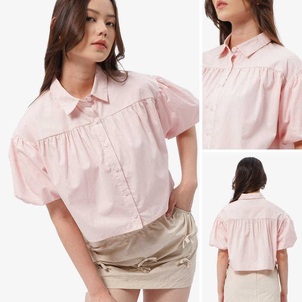 Kemeja Wanita Lengan Panjang (CLB03 BALLOON SHORT BLOUSE)