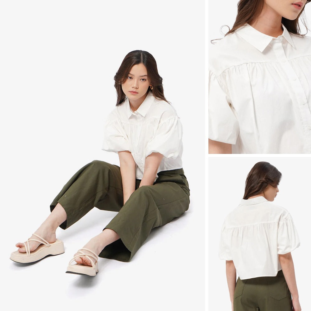 Kemeja Wanita Lengan Panjang (CLB03 BALLOON SHORT BLOUSE)