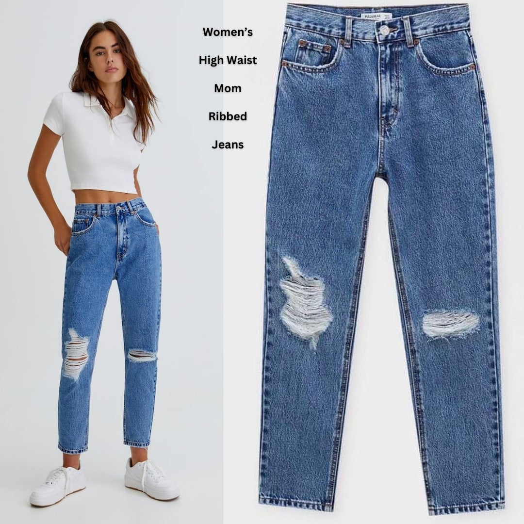 Celana Jeans Panjang Wanita Highwaist (PNB12/13 MOM-RIPPED JEANS)