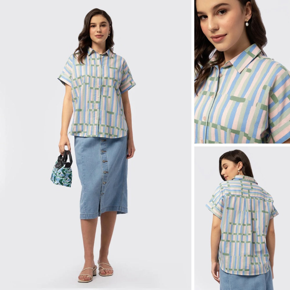 Kemeja Wanita Lengan Pendek Soft Linen (ETC03 SHORTSLV SHIRT)