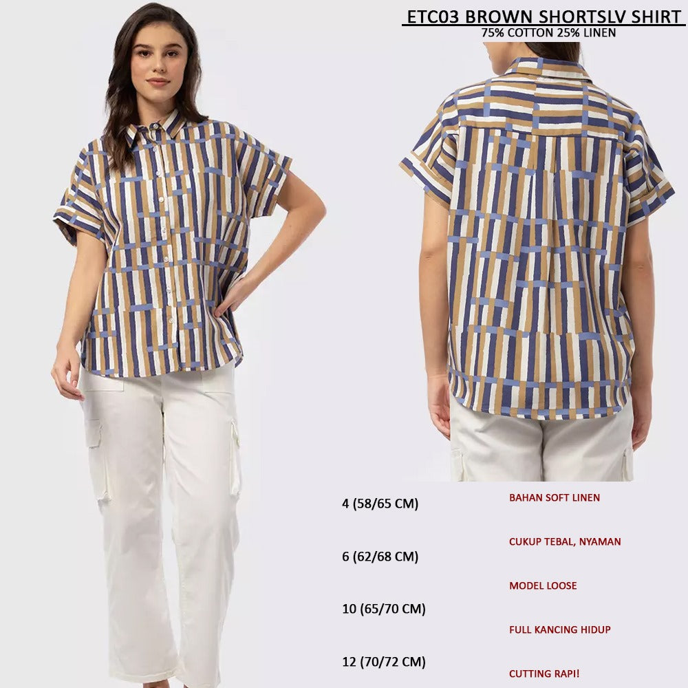 Kemeja Wanita Lengan Pendek Soft Linen (ETC03 SHORTSLV SHIRT)