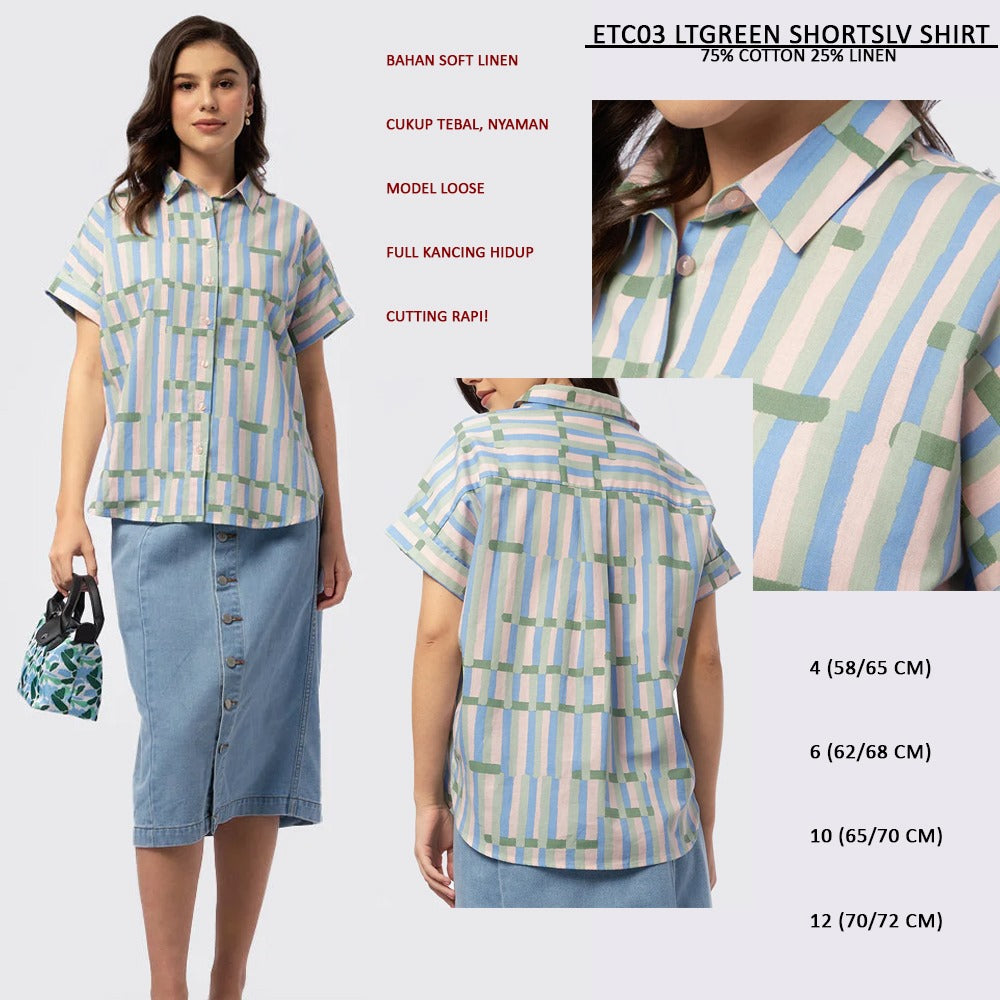 Kemeja Wanita Lengan Pendek Soft Linen (ETC03 SHORTSLV SHIRT)