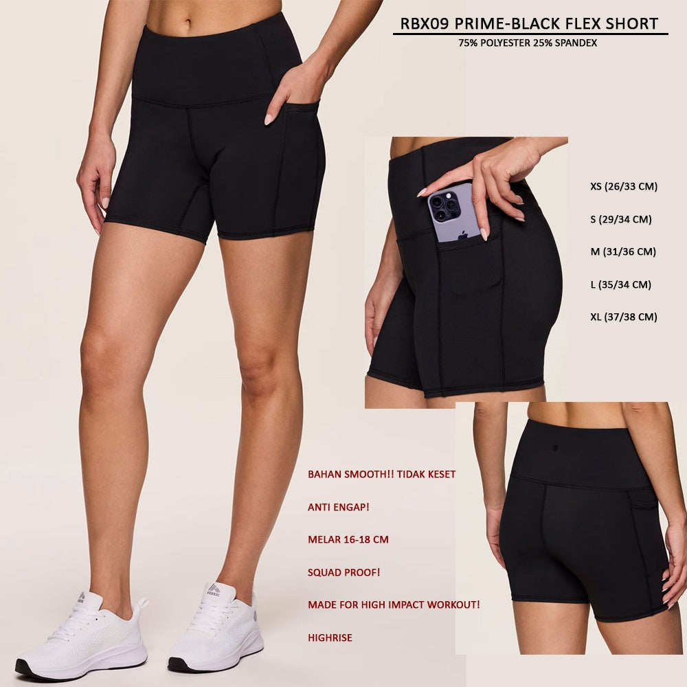 Celana Pendek Olahraga Wanita Highrise (RBX09 PRIME FLEX SHORT)