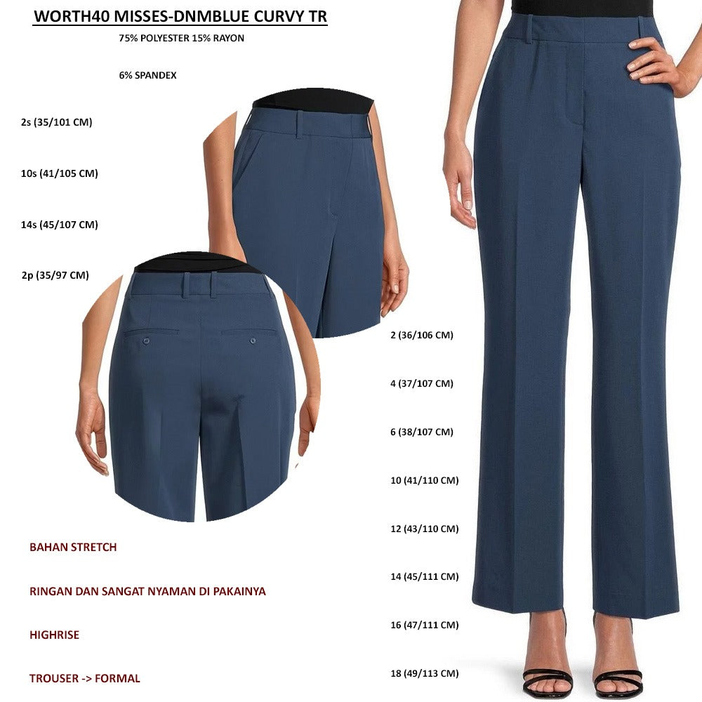 Celana Panjang Wanita Trouser Stretch (WORTH40 MISSES CURVY TR)