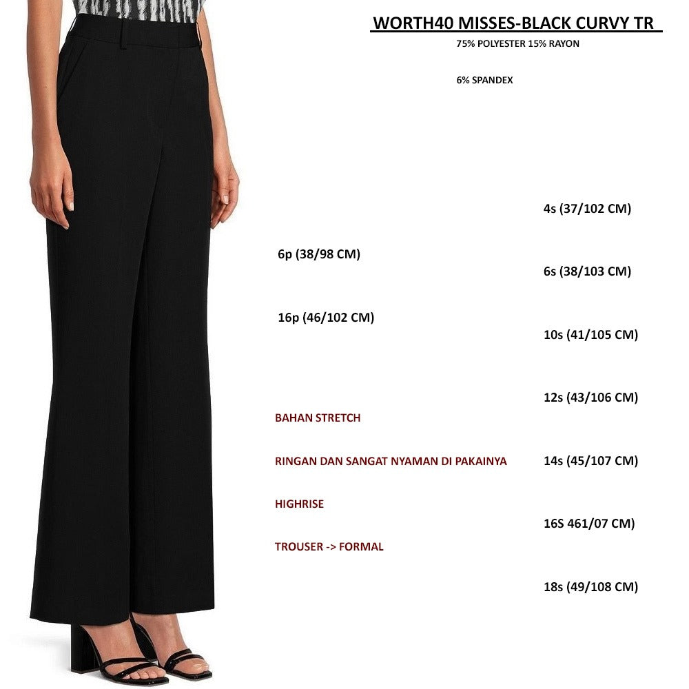 Celana Panjang Wanita Trouser Stretch (WORTH40 MISSES CURVY TR)