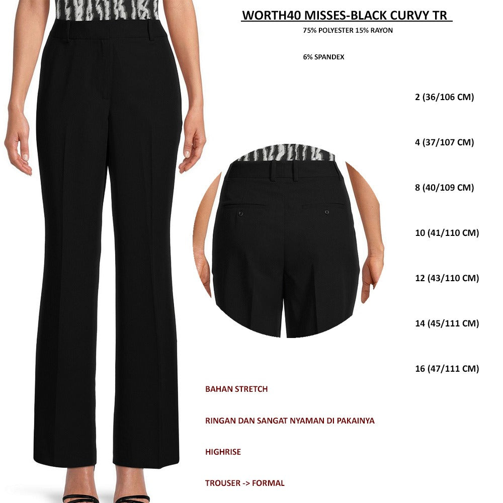 Celana Panjang Wanita Trouser Stretch (WORTH40 MISSES CURVY TR)