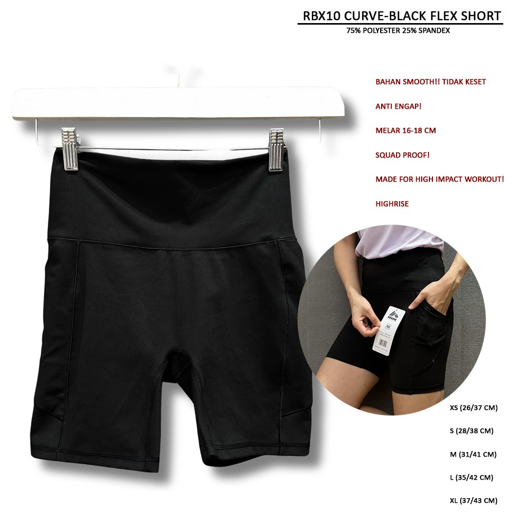 Celana Pendek Olahraga Wanita Highrise (RBX10 CURVE FLEX sHORT)
