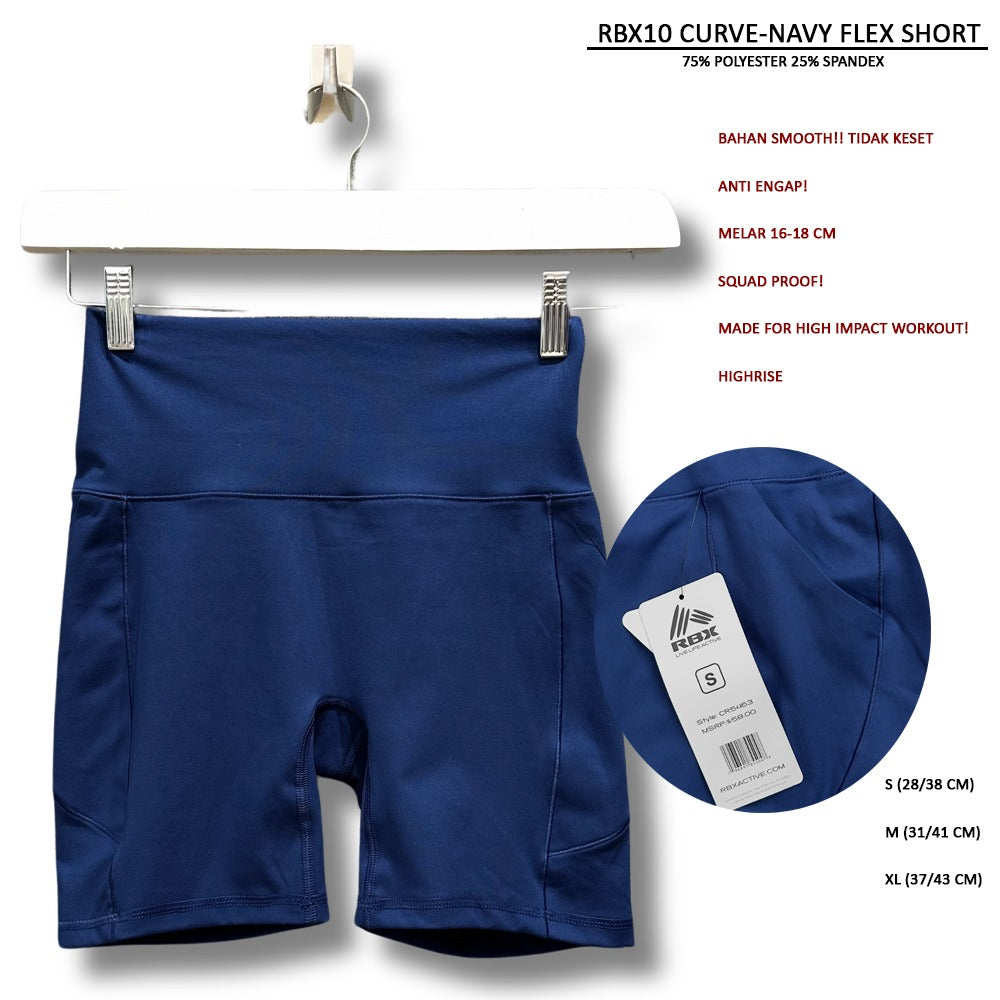 Celana Pendek Olahraga Wanita Highrise (RBX10 CURVE FLEX sHORT)