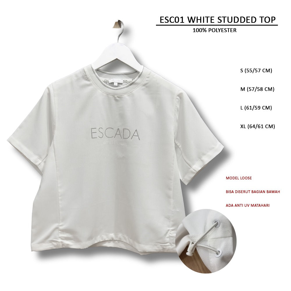 Atasan Kaos Wanita Lengan Pendek (ESC01 STUDDED TOP)