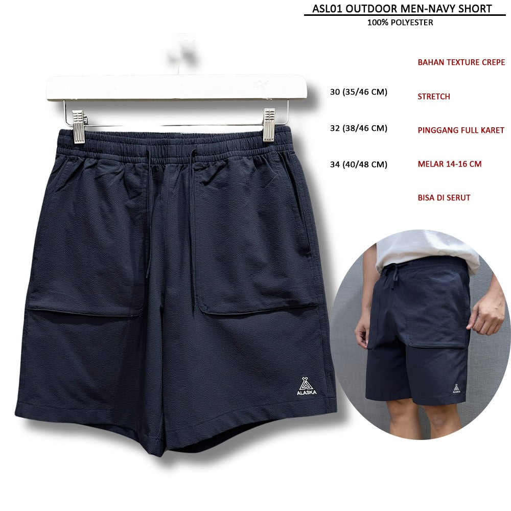 Celana Pendek Pria Texture Crepe (ASL01 OUTDOOR MEN SHORT)