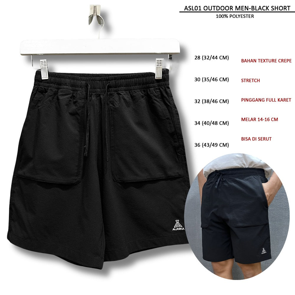 Celana Pendek Pria Texture Crepe (ASL01 OUTDOOR MEN SHORT)