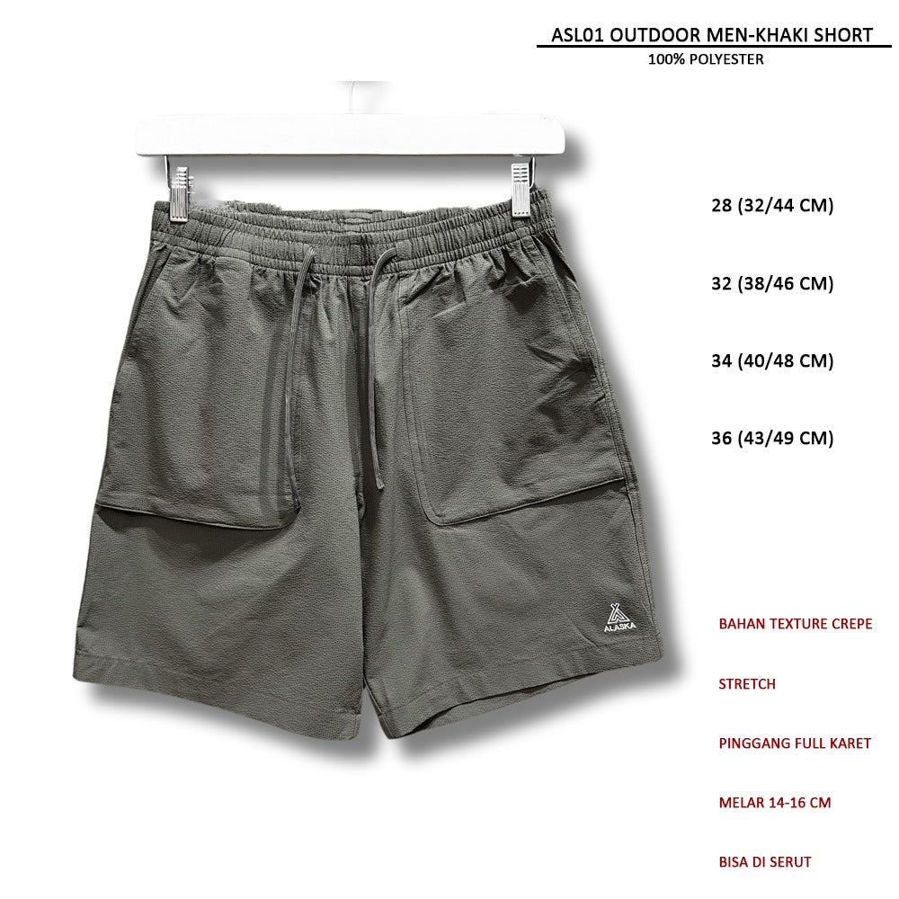 Celana Pendek Pria Texture Crepe (ASL01 OUTDOOR MEN SHORT)