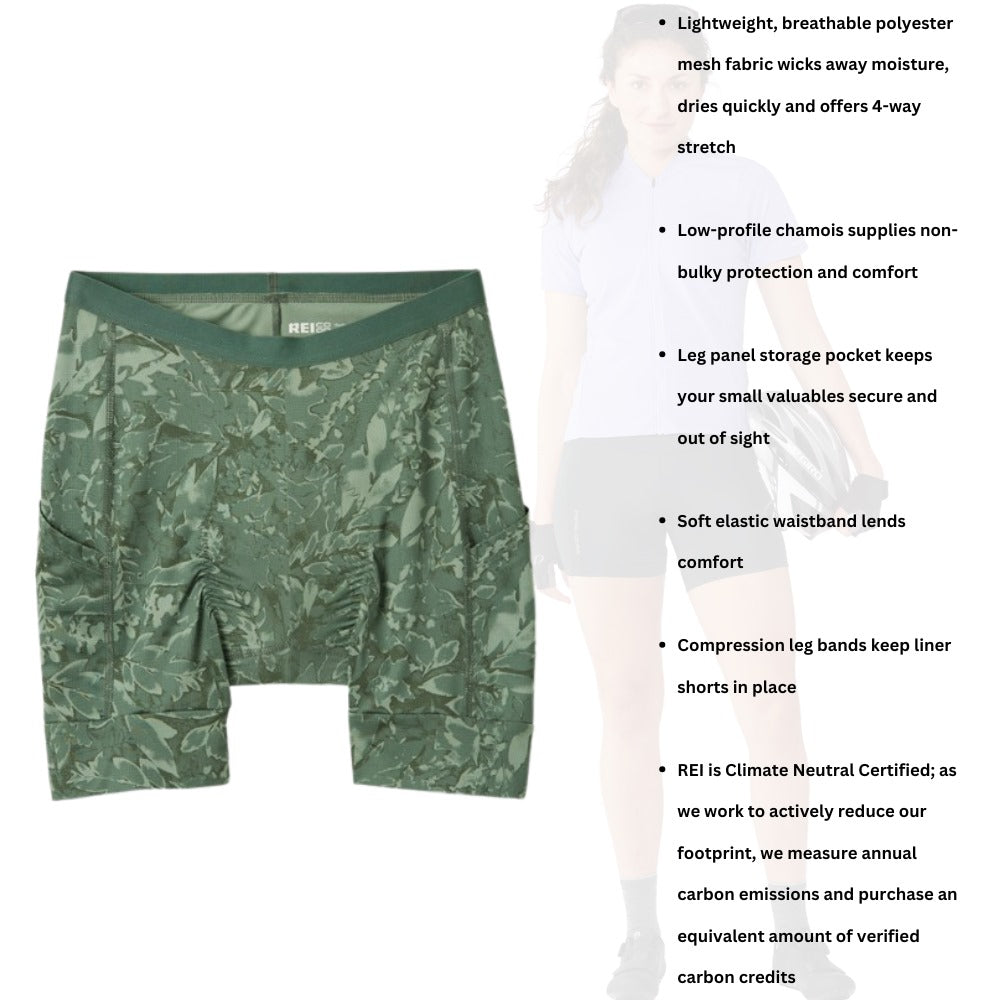 Celana Pendek Olahraga Wanita Stretch (REI01 LINKPADDED LINER ARMY)