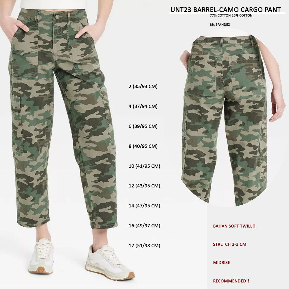 Celana Panjang Cargo Wanita Soft Twill (UNT23 BARREL CARGO PANT)