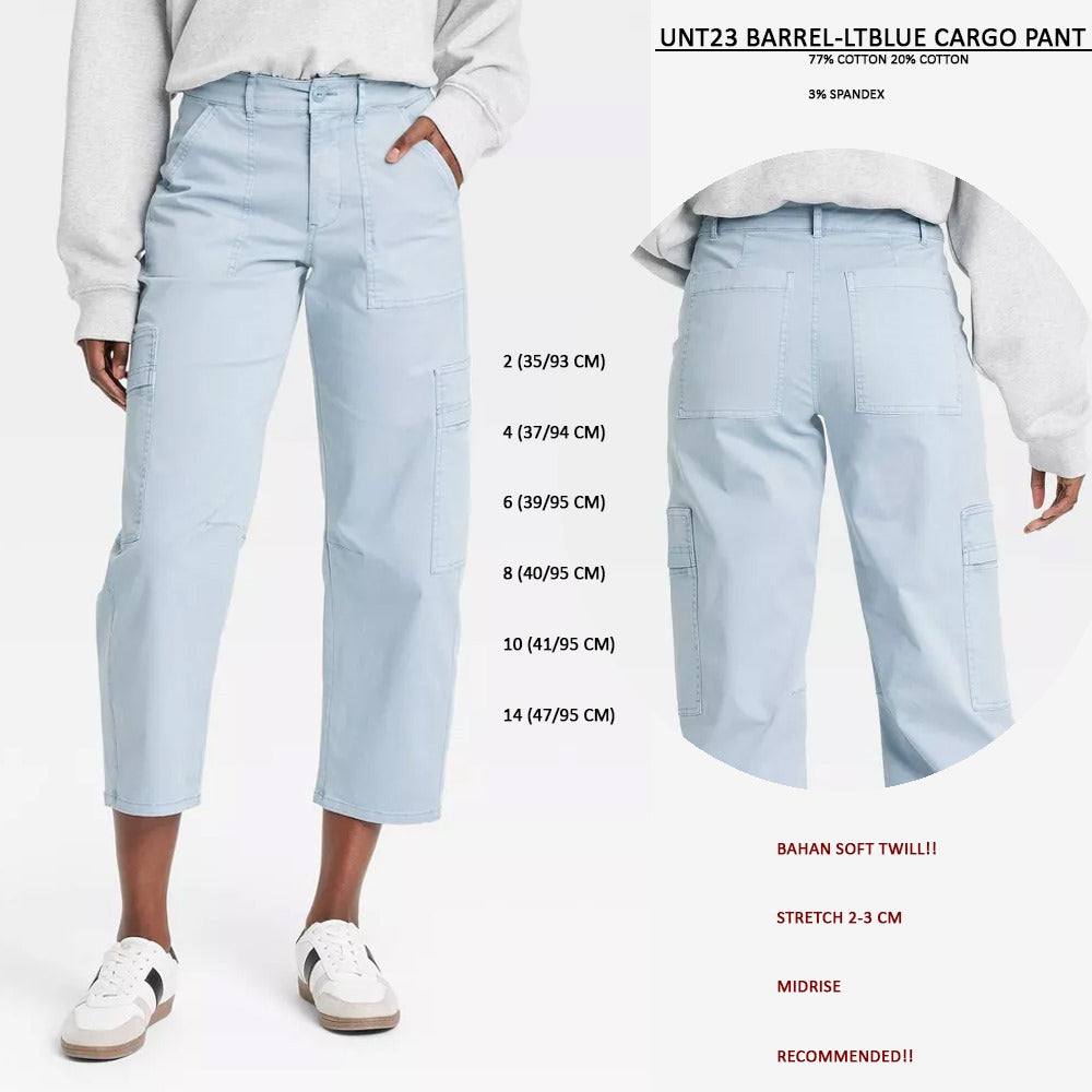 Celana Panjang Cargo Wanita Soft Twill (UNT23 BARREL CARGO PANT)