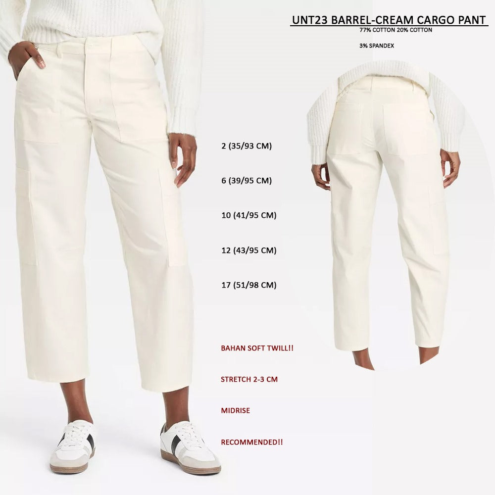 Celana Panjang Cargo Wanita Soft Twill (UNT23 BARREL CARGO PANT)