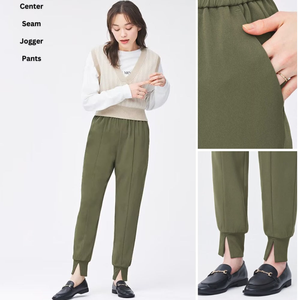 Celana Panjang Wanita Silhoutte (UNQ446 SEAM-OLIVE JOGGER)