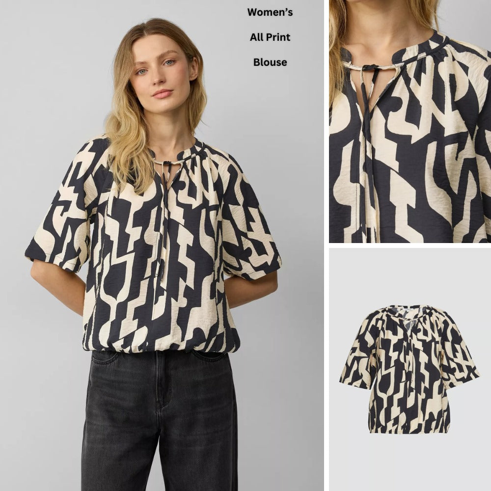 Blouse Wanita Lengan Pendek (SLVR52 HALF ALLPRINT BLOUSE)