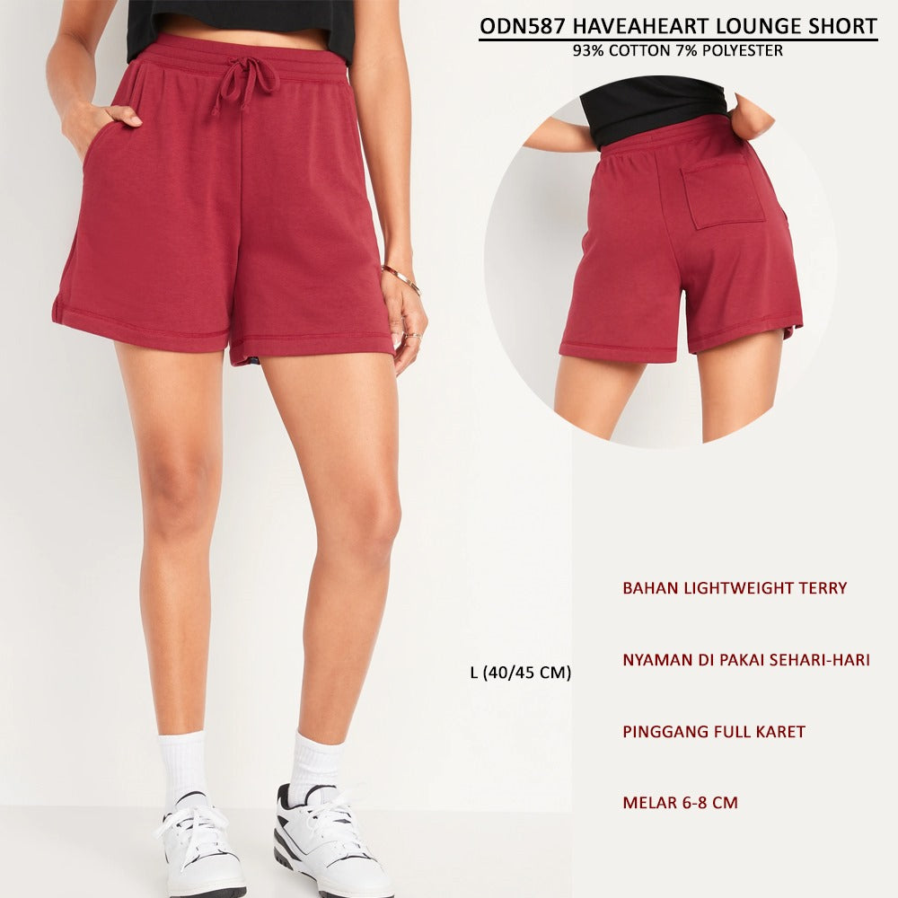 Celana Pendek Wanita Lightwight Terry (ODN587 LOUNGE SHORT)