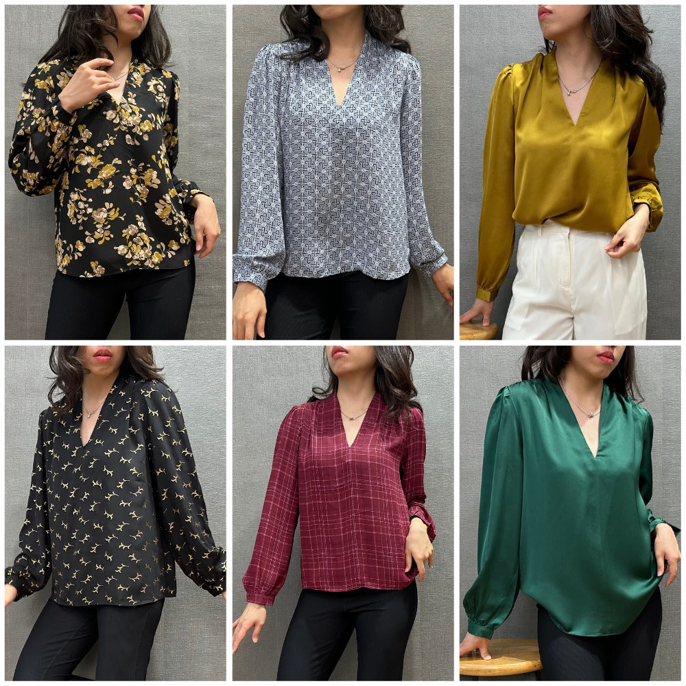 Atasan Blouse Wanita Lengan Panjang (LOFT161 POPOVER BLOUSE)