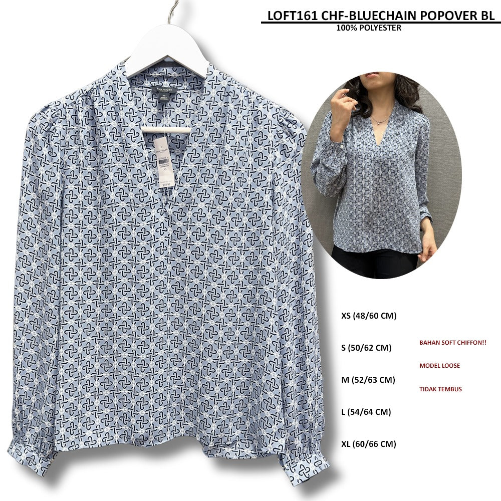 Atasan Blouse Wanita Lengan Panjang (LOFT161 POPOVER BLOUSE)