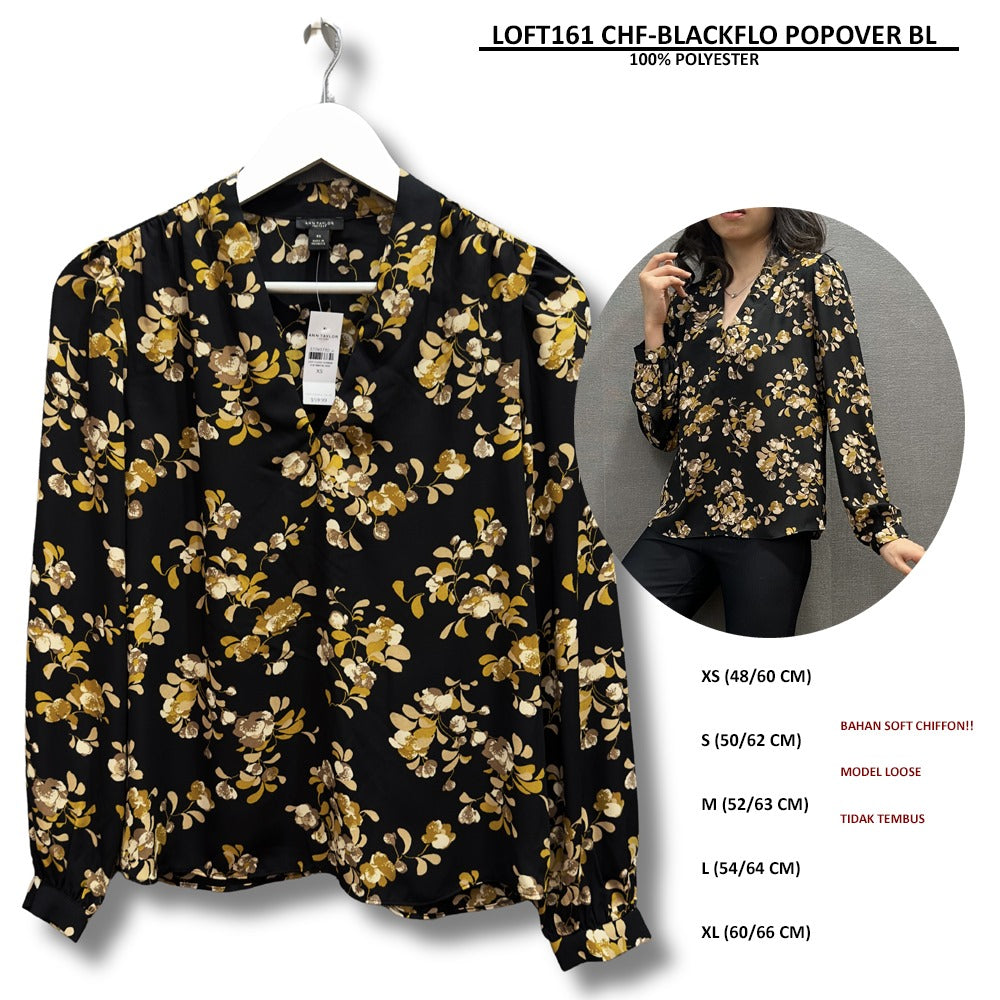 Atasan Blouse Wanita Lengan Panjang (LOFT161 POPOVER BLOUSE)
