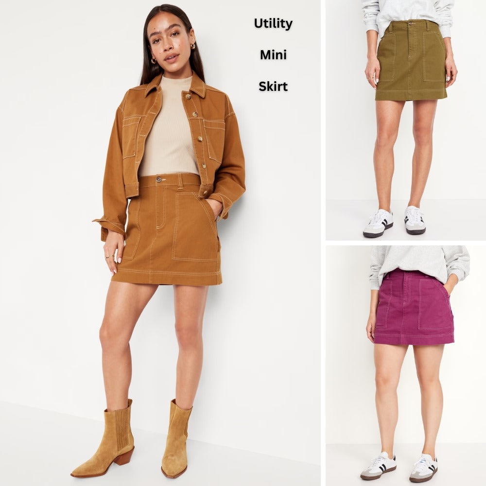 Rok Mini Denim Wanita Highwaist (ODN630 UTILITY MINI SKIRT)