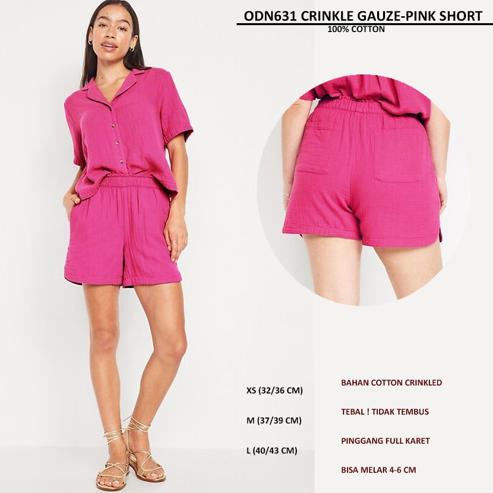 Celana Pendek Wanita Cotton Crinkle (ODN631 CRINKLE GAUZE SHORT)