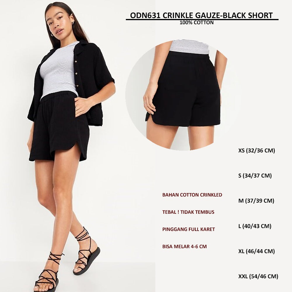 Celana Pendek Wanita Cotton Crinkle (ODN631 CRINKLE GAUZE SHORT)