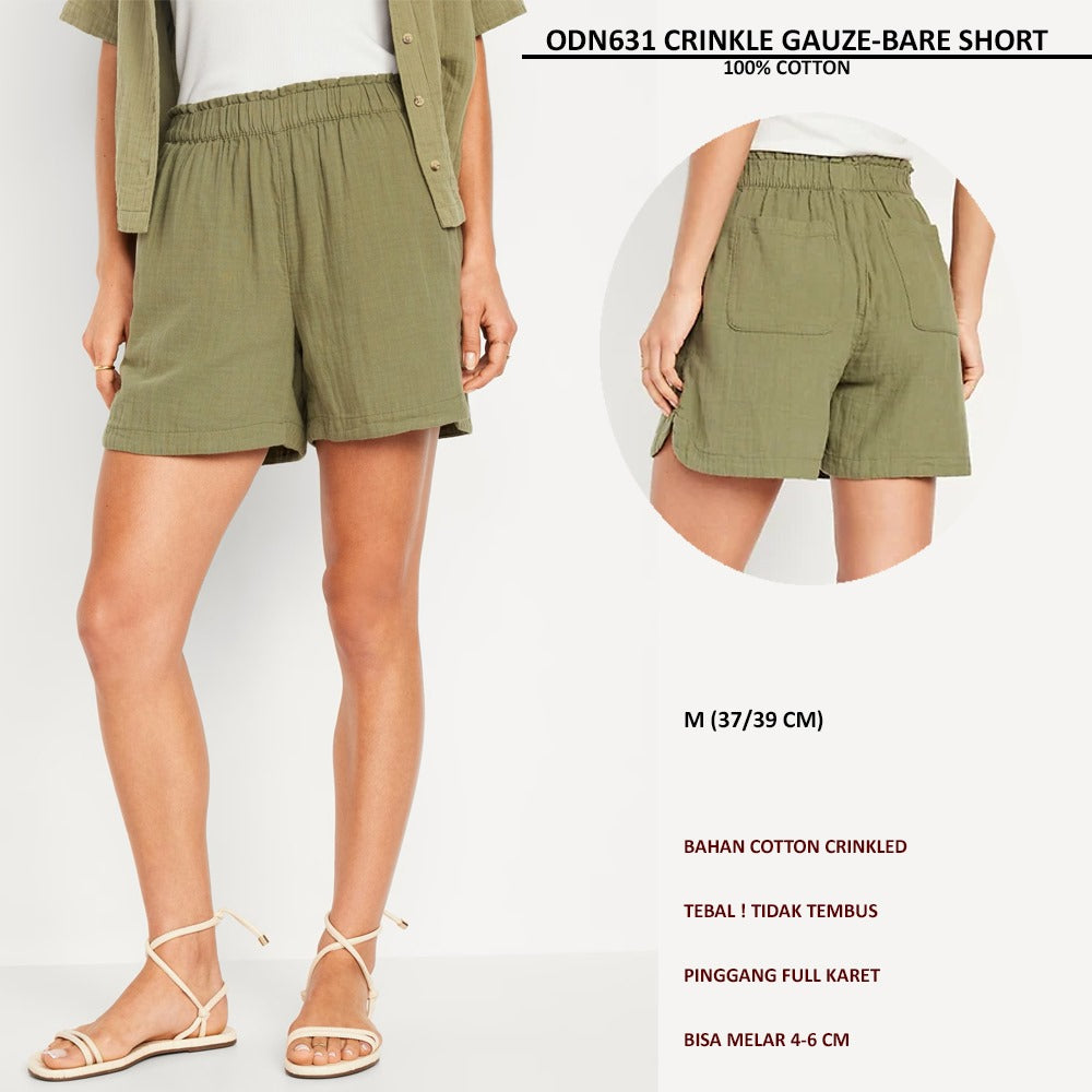 Celana Pendek Wanita Cotton Crinkle (ODN631 CRINKLE GAUZE SHORT)