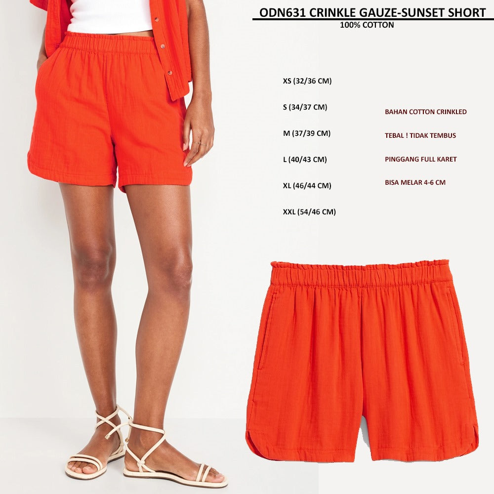 Celana Pendek Wanita Cotton Crinkle (ODN631 CRINKLE GAUZE SHORT)