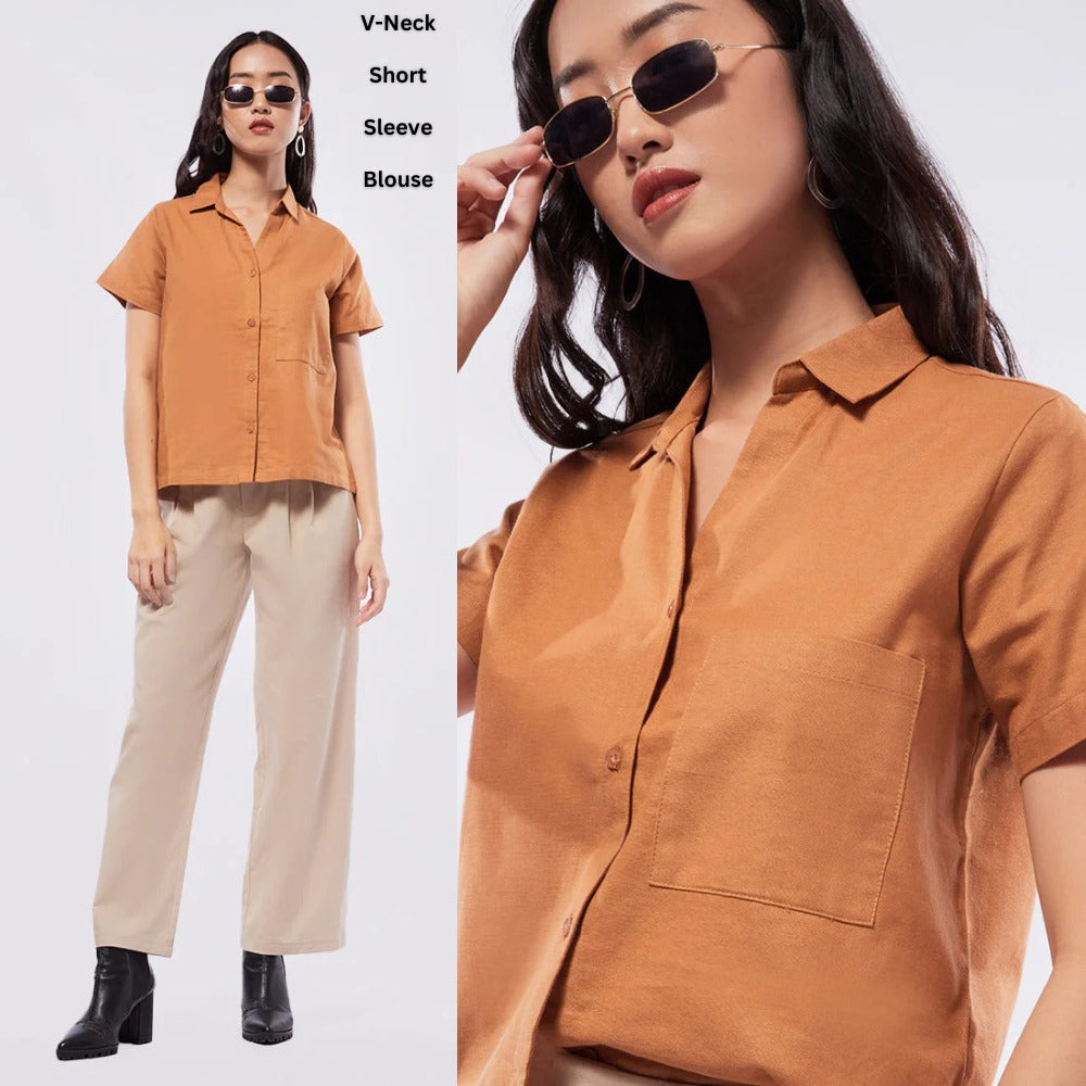 Atasan Blouse Wanita Lengan Pendek (CL05 VEE SHORTSLV BL)