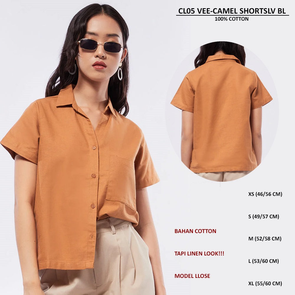 Atasan Blouse Wanita Lengan Pendek (CL05 VEE SHORTSLV BL)