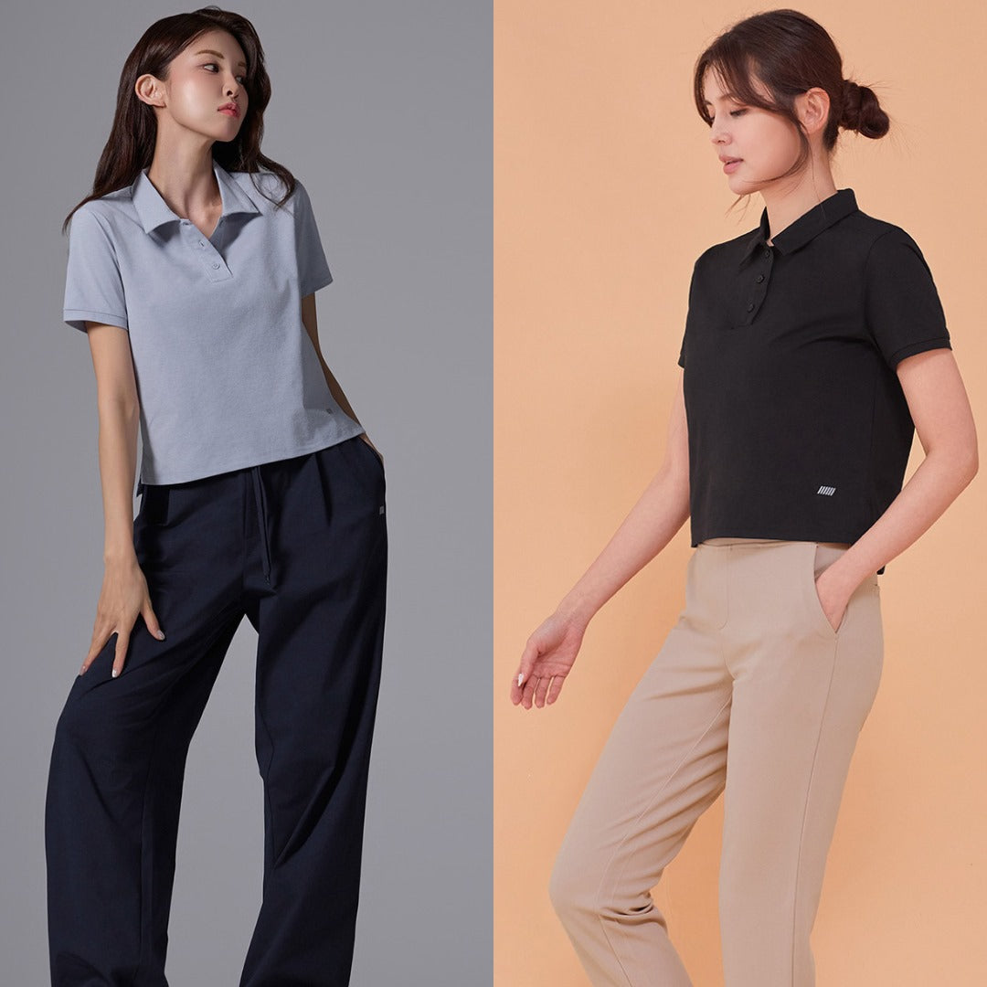 Kaos Polo Wanita Lengan Pendek (STL99 COLLAR SEMI CROP)