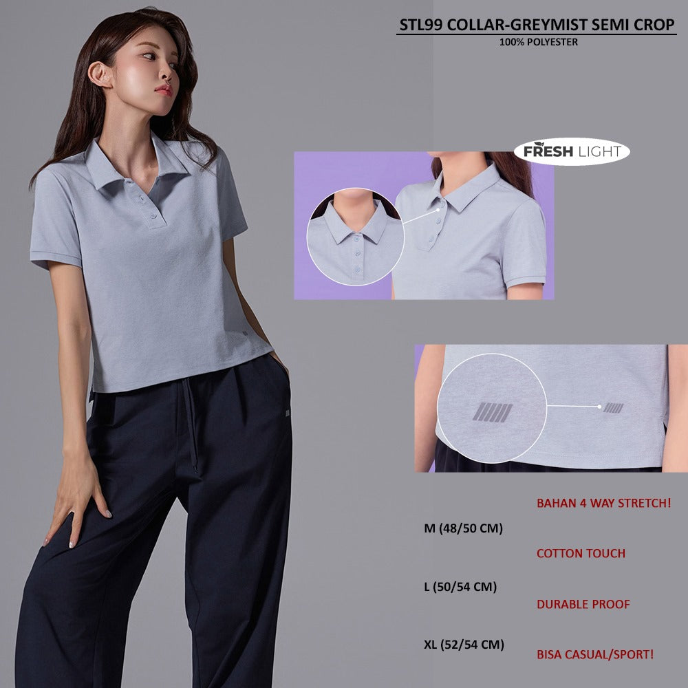 Kaos Polo Wanita Lengan Pendek (STL99 COLLAR SEMI CROP)