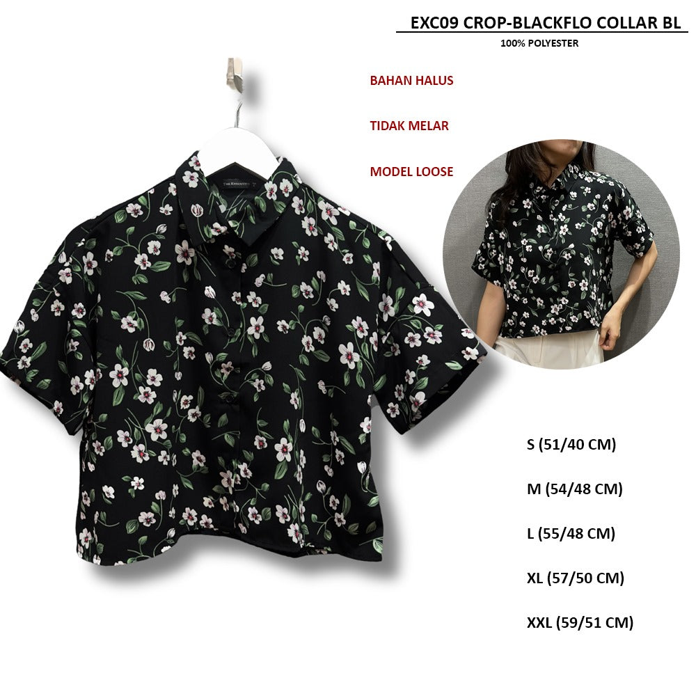 Blouse Wanita Lengan Pendek Vneck (EXC08&EXC09 COLLAR BLOUSE)