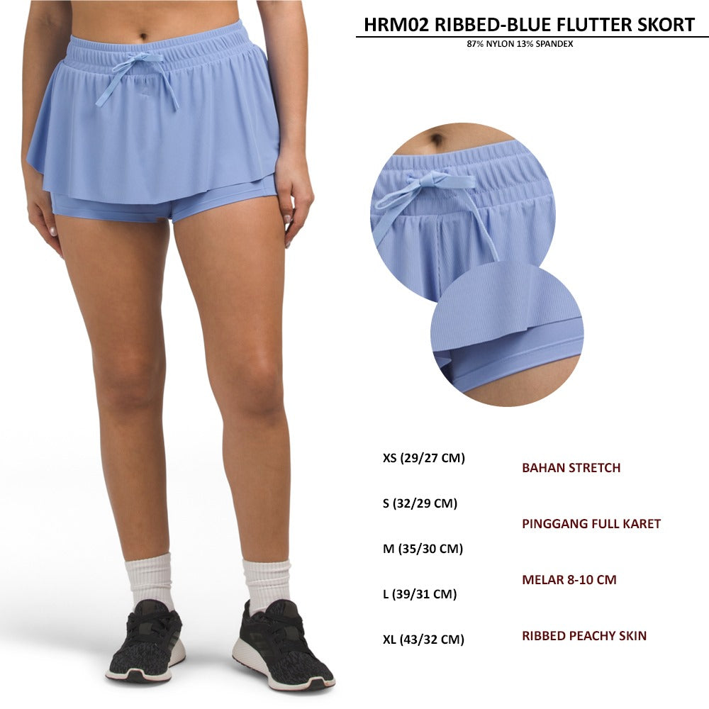 Skort Olahraga Wanita Stretch (HRM02 RIBBED FLUTTER SKORT)