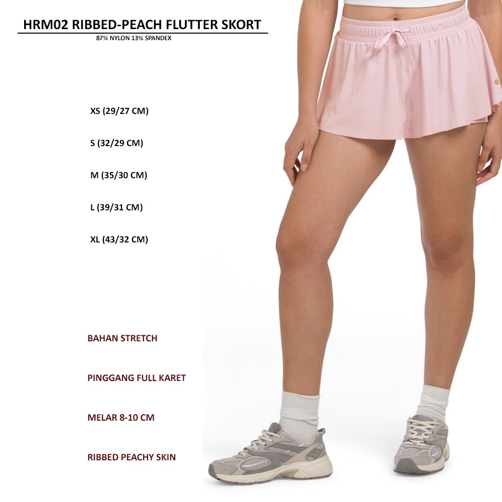 Skort Olahraga Wanita Stretch (HRM02 RIBBED FLUTTER SKORT)