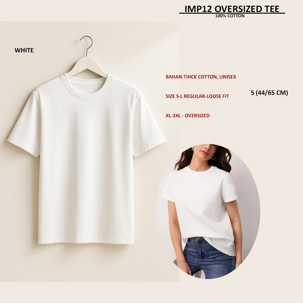 Atasan Kaos Pria/Unisex Lengan Pendek (IMP12 PLAIN BASIC TEE)
