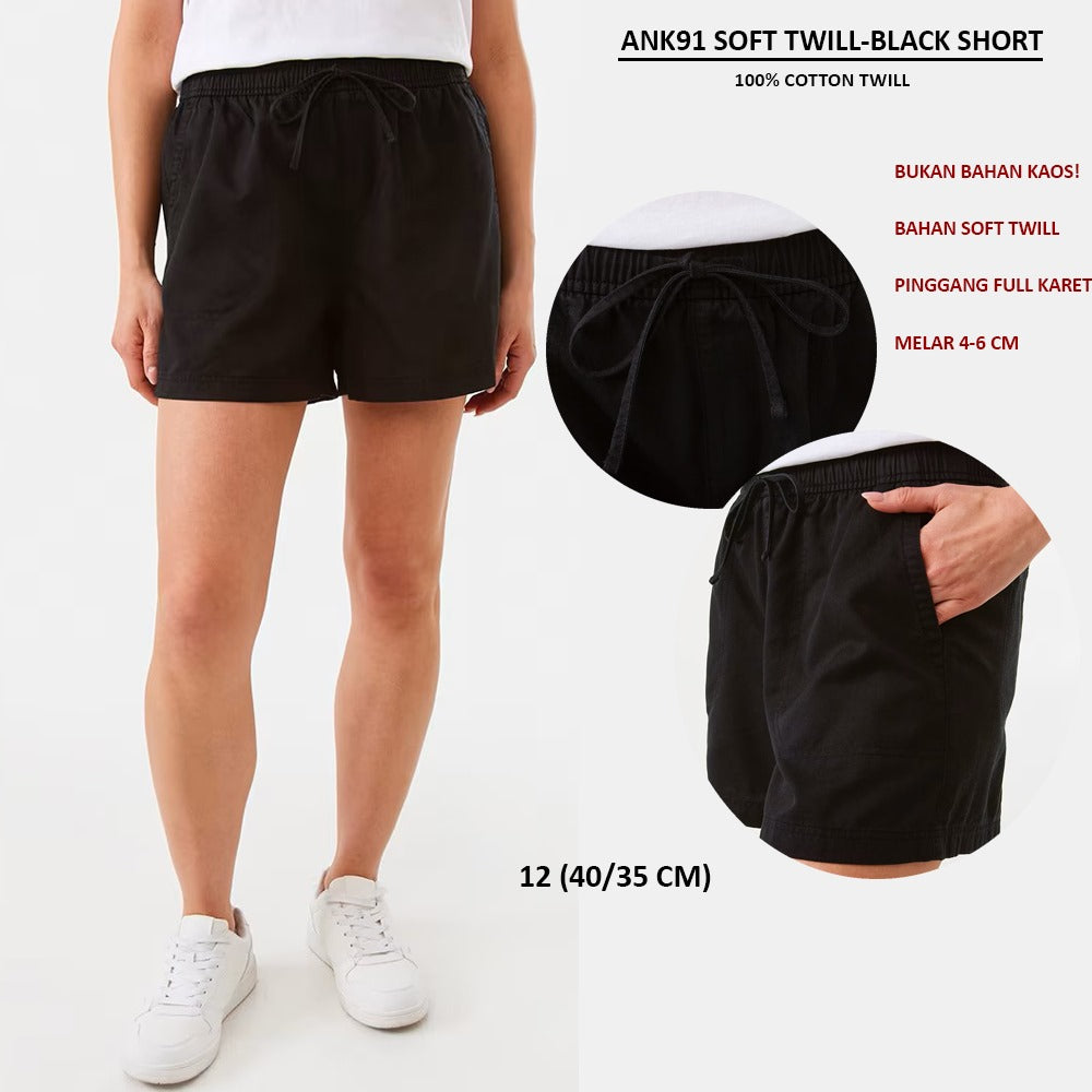 Celana Pendek Wanita Soft Twill (ANK91 SOFT TWILL SHORT)