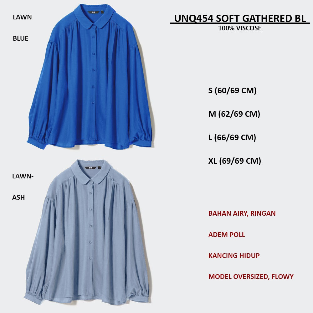 Blouse Wanita Wanita Flowy (UNQ454 SOFT GATHERED BLOUSE)