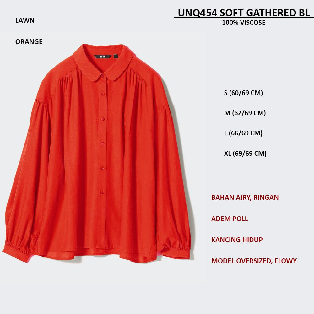 Blouse Wanita Wanita Flowy (UNQ454 SOFT GATHERED BLOUSE)