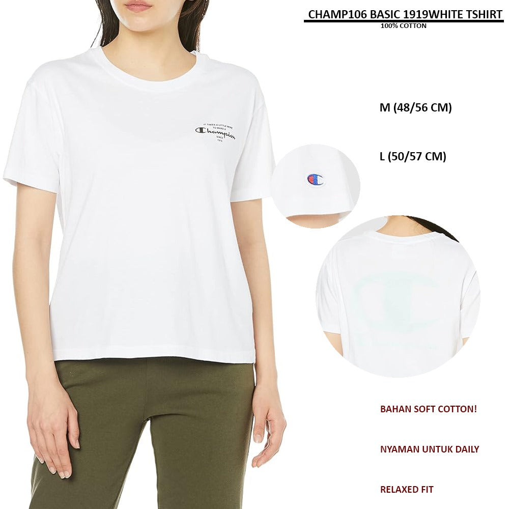Atasan Kaos Wanita Lengan Pendek Soft Cotton (CHAMP106 BASIC TSHIRT)