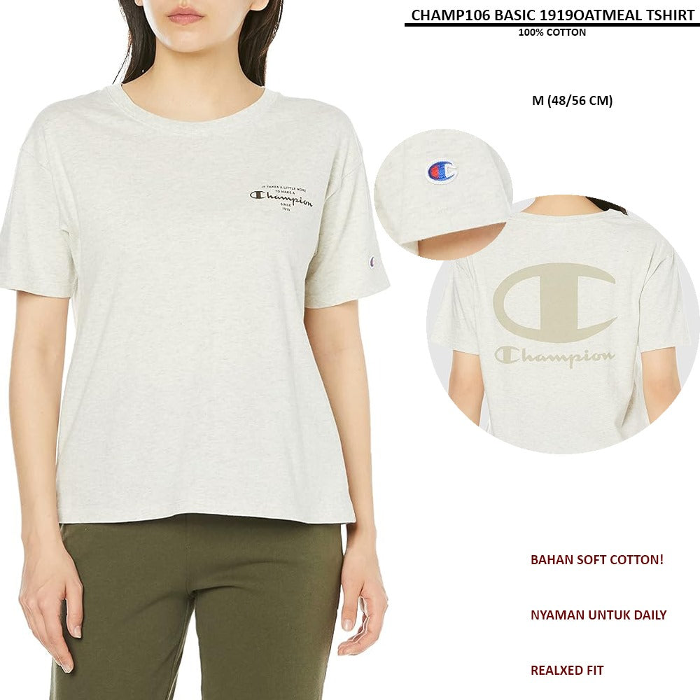 Atasan Kaos Wanita Lengan Pendek Soft Cotton (CHAMP106 BASIC TSHIRT)