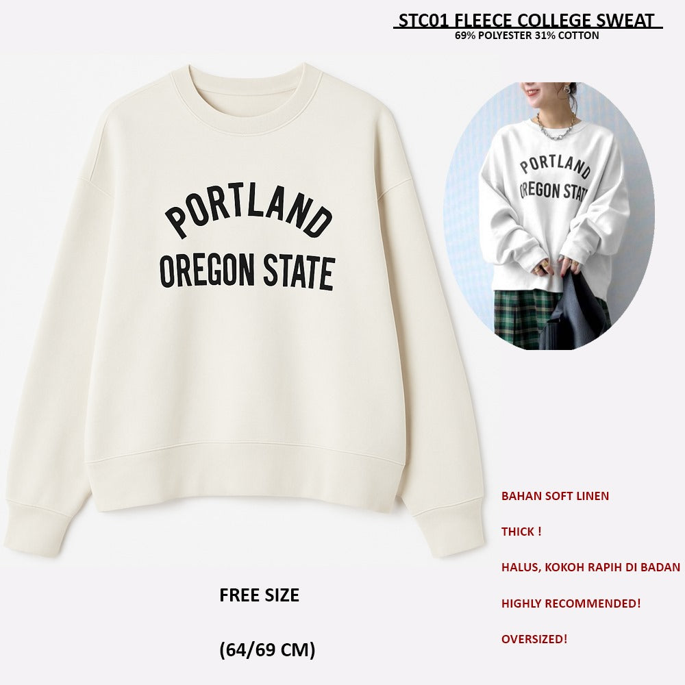 Sweatshirt Wanita Soft Linen (SCT01 FLEECE COLLEGE SWEAT)