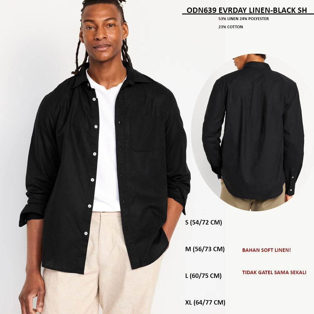 Kemeja Pria Lengan Panjang Soft Linen (ODN639 EVRDAY LINEN SH)